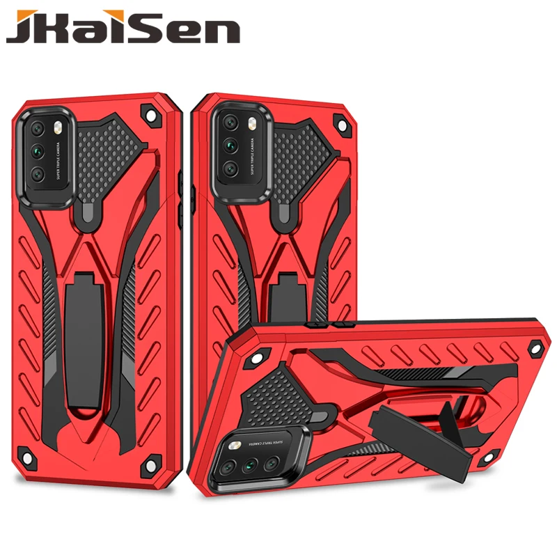 

JKaiSen Shockproof Phone Case For Xiaomi POCO M2 Pro Anti-Drop Bracket Kickstand Protective Cover For Xiaomi POCO M3 POCO F3
