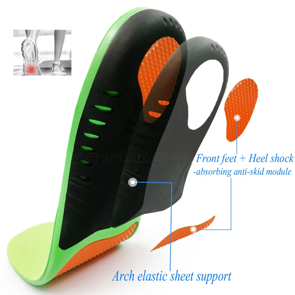 EVA Orthotic Insoles For Flat Feet High Arch Support Comfortable Sports Orthopedic Shoes Sole Insert Relieve Heel Pain Shoe Pads