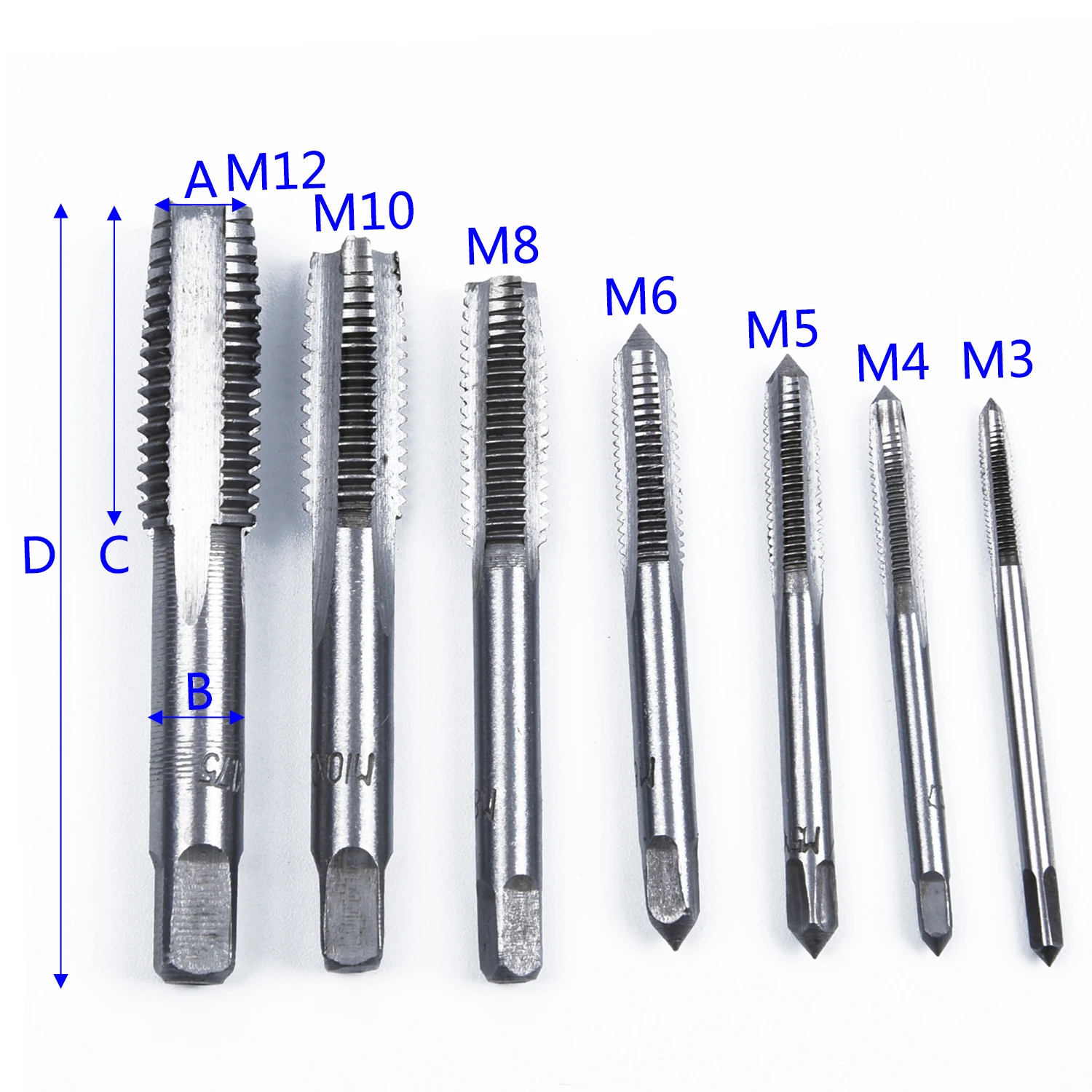 

M3-M12 0.5-1.75mm Industrial Metric Taper Plug Tap Right Hand Thread Drill UK