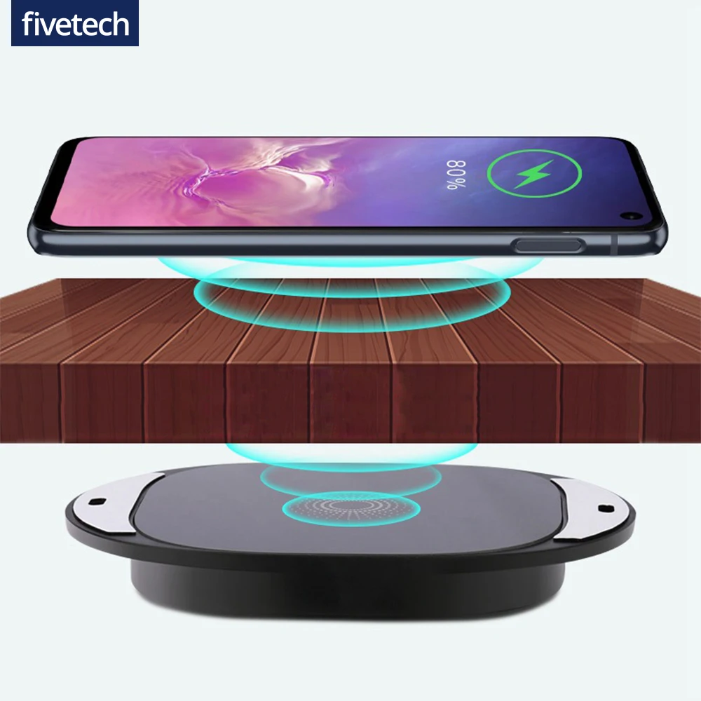 Беспроводное зарядное устройство Fivetech Qi 25 мм невидимое для iPhone11 XS XR X8 Samsung S20 Xiaomi