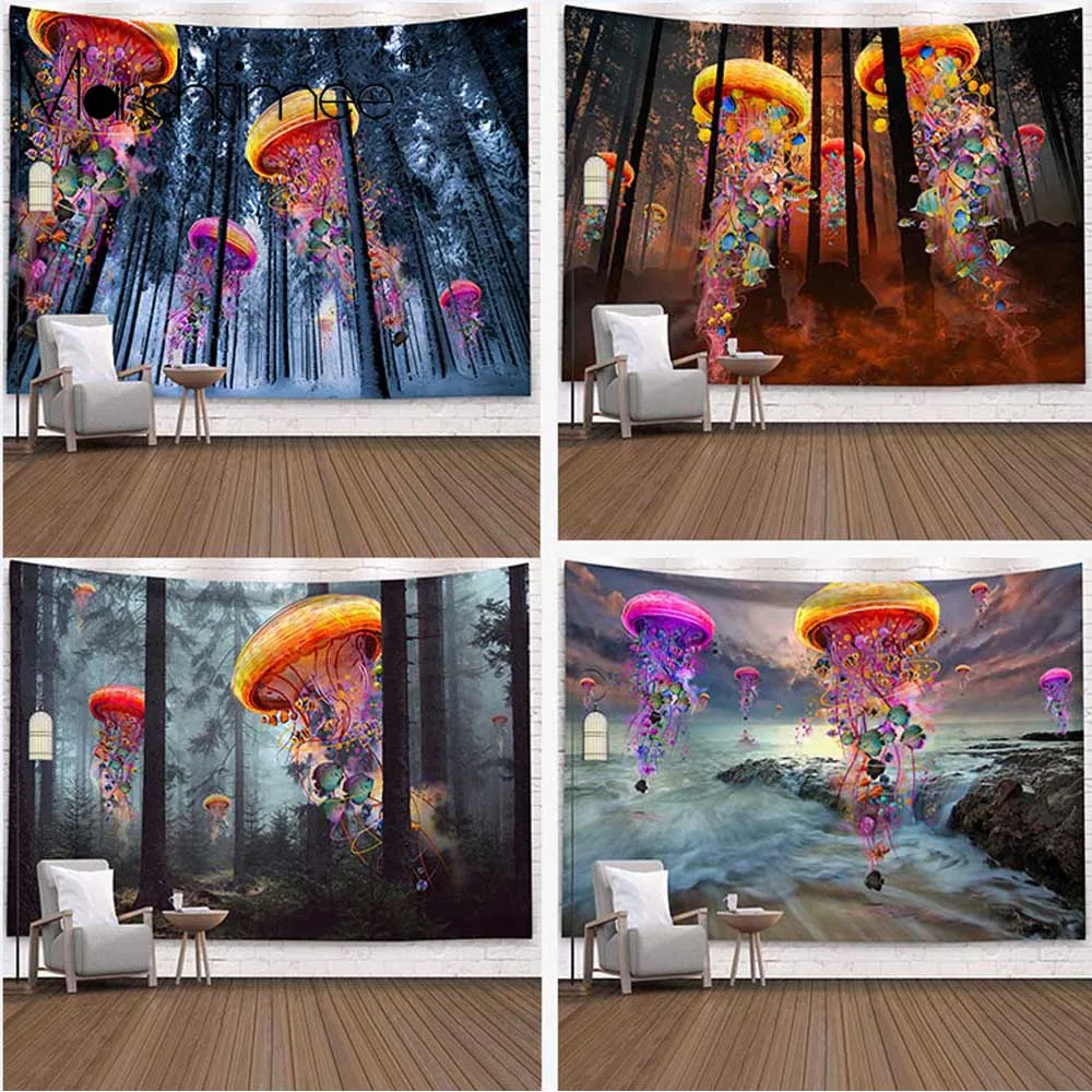 Психоделический гобелен из медузы настенная подвесная ткань для гостиной