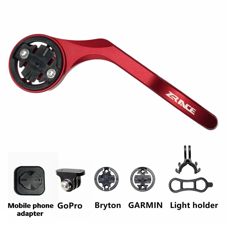 Red with adapter ZRACE велосипедный компьютер Камера держатель спереди велосипедным фиксирующим креплением из крепление к велосипеду аксессуары для iGPSPORT Garmin Bryton GoPro - Цвет: Red with adapter