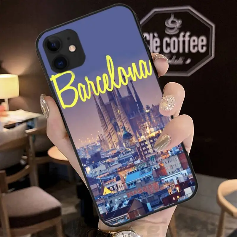 

Barcelona Phone Black Case Shell Back For Iphone 12 11 PRO MAX X XS XR 4S 5S 6S 7 8 PLUS SE 2020 Cases Cover