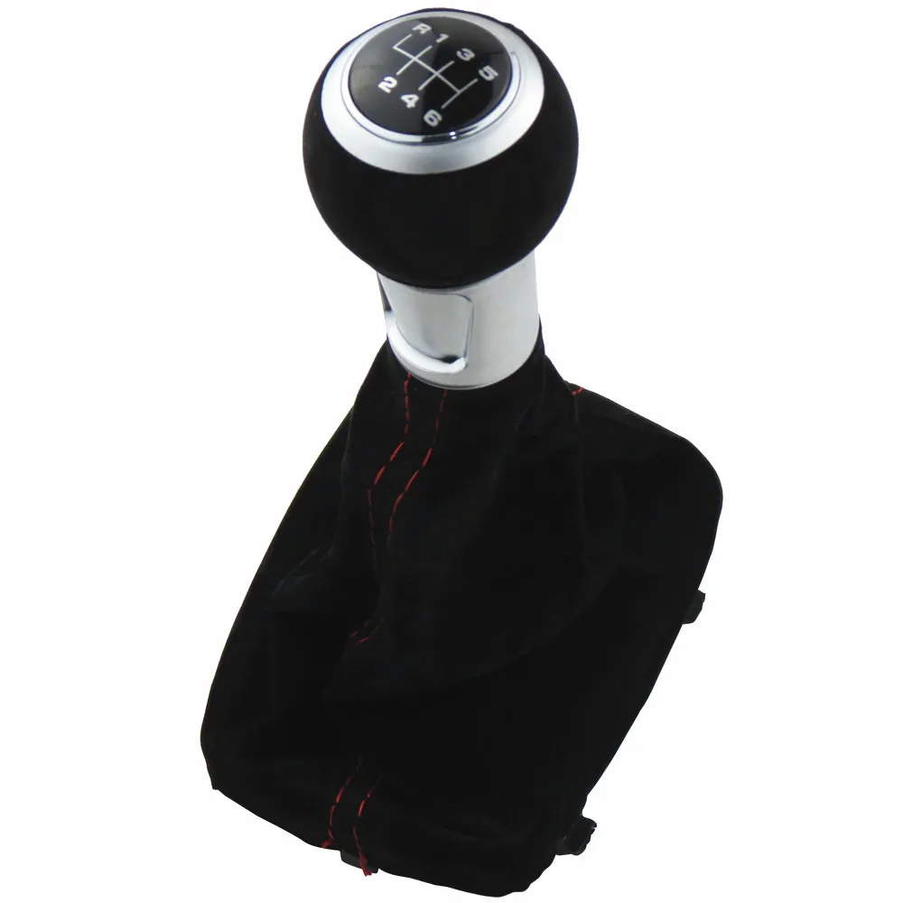 Высокое качество Черный 5/6 скорость полный замшевый кожаный рычаг переключения