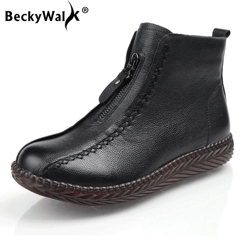 2021 Winter Boots Women Genuine Leather Shoes For Mother Woman Autumn Ankle Plush Botas Mujer EU35-41 WSH3702 | Обувь