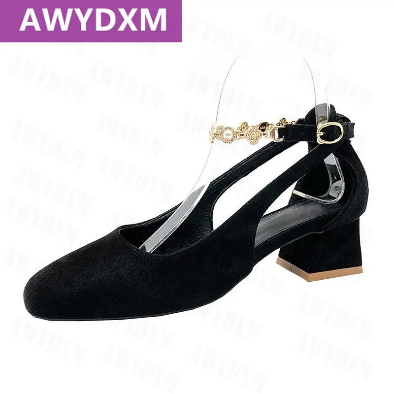 

2021 New Women Shoes Fashion Thin Shoes Buckle Latch Pearl Decoration High Heels Shoe Women Female Sandals Dress Office Party