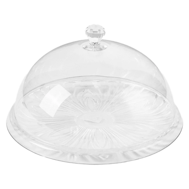 

1Set Creative Transparent Round Food Cover Foods Preservation Lid Cake Lids PC Acrylic Meal Bread Cake Snack Dust Tray