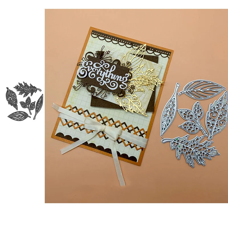 JC 5 шт. листья Форма металлический Трафаретный вырубной штамп Скрапбукинг