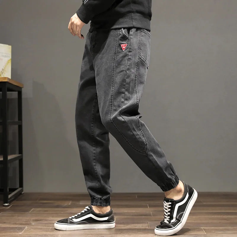 

Baggy Jeans Men Streetwear Autumn Winter Vaqueros Hombre New Moda Masculina Roupas Jeans Masculino Stitching Black Harem Pants