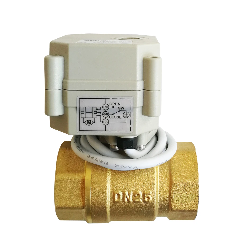 TF25 B2 C BSP/NPT 1 &quotлатунный моторизованный клапан DN25 DC5V 2/3/5/7 провода металлическая