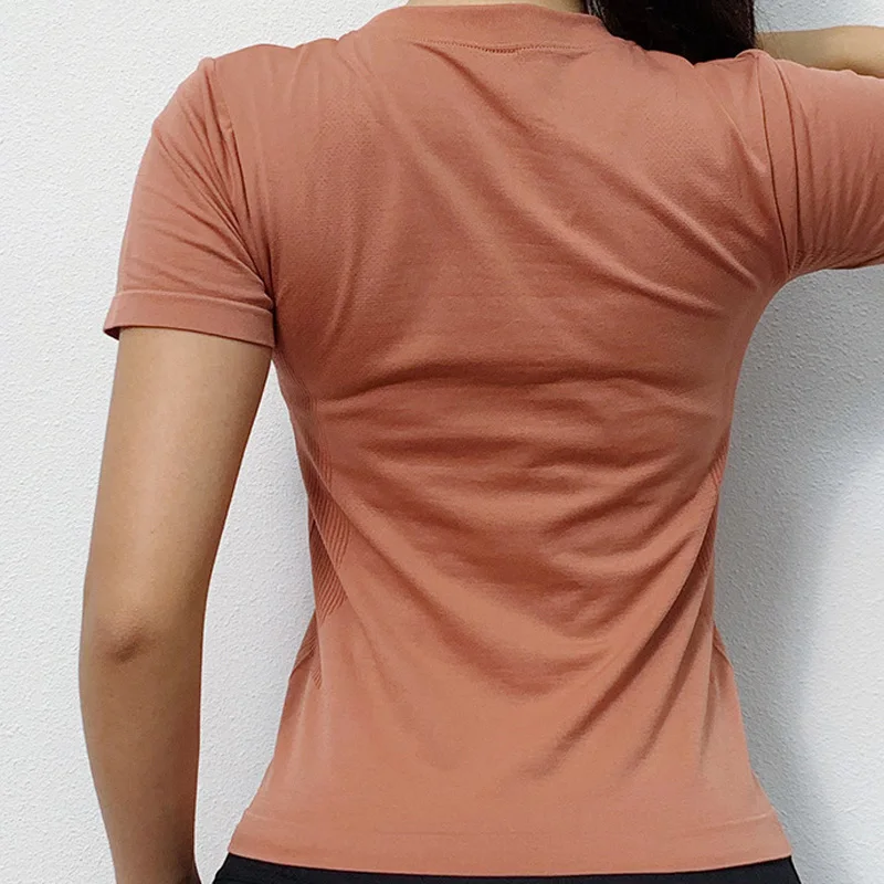 

Solid Color Tights Stretchy T-shirt Women Top Fitness Dance Sexy Slimming T Shirts Womens Quick-Drying Workout Females Tops 2020