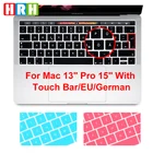 Защитная пленка для клавиатуры, водонепроницаемая, немецкая, силиконовая, для Mac Pro 13 дюймов, A1706, A2159, 15 дюймов, A1707, 20182019, сенсорная панель, британская версия