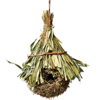 birds nest natural grass egg cage outdoor decorative weaved hanging parrot house 85da