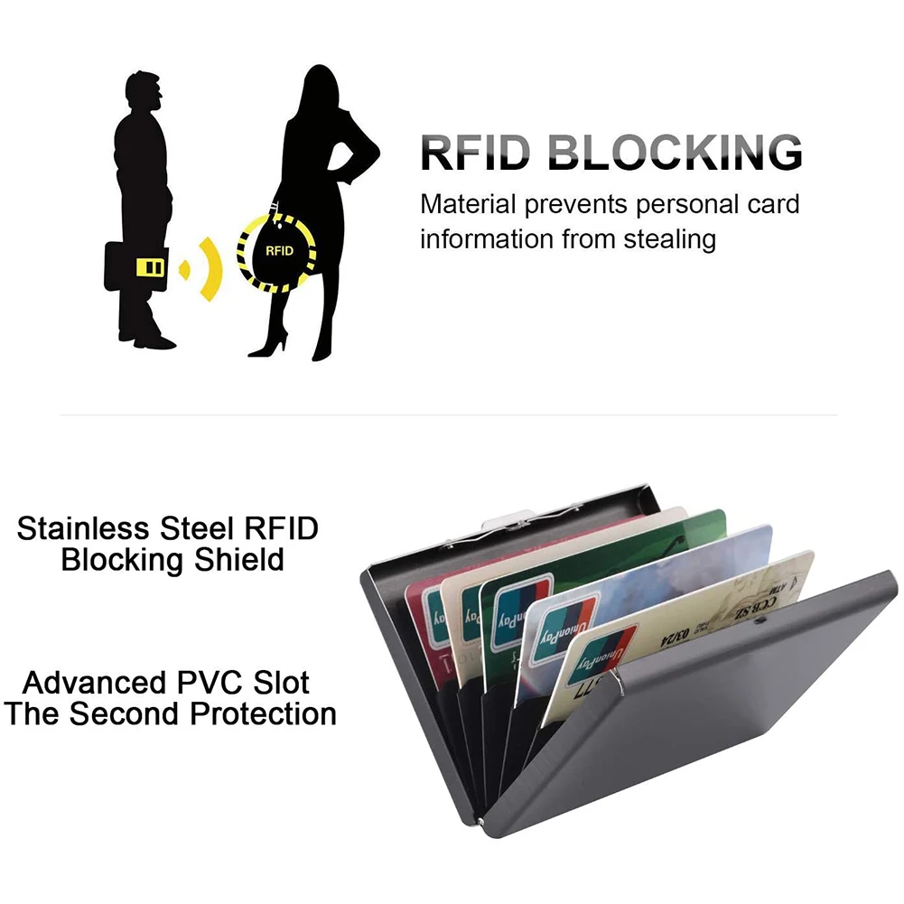 RFID Противоугонный держатель для кредитных карт из нержавеющей стали