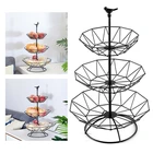 3-уровневые корзины для фруктов, металлическая проволока, подставка для фруктов, мисок, закусок, тортов, стойка для хранения, органайзер для стола, украшение для дома