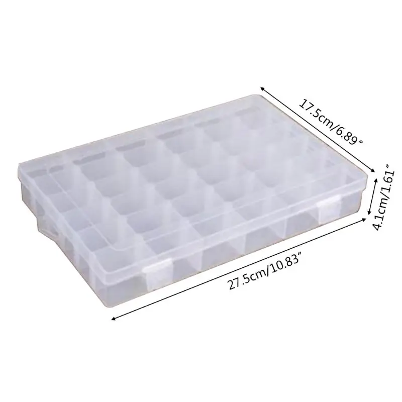 

36 Grid Plastic Storage Jewelry Box Organizer Container with Adjustable Dividers