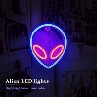 led alien neon lights usbbattery operated wall hanging neon sign home decoration wall art bedroom decor party decoration
