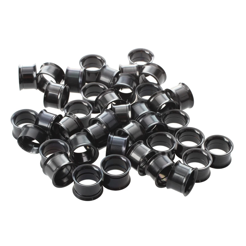 Черные стальные серьги в стиле панк туннель заглушки для ушей плоский тип оправы: