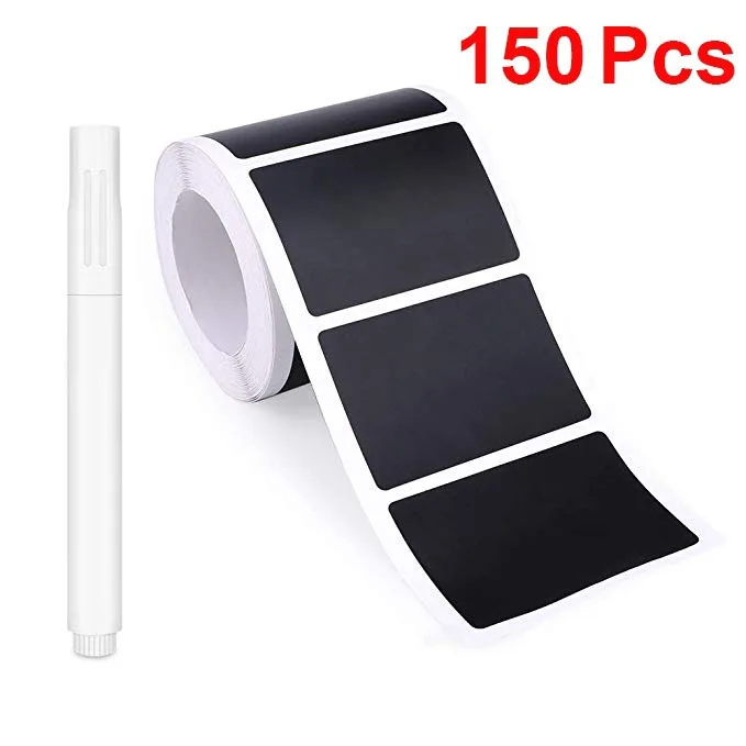 150Pcs and pen 300 шт/рулон досок Наклейки для хранения для дома и кухни банки съемные водонепроницаемые Стикеры для доски этикетки - Цвет: 150Pcs and pen