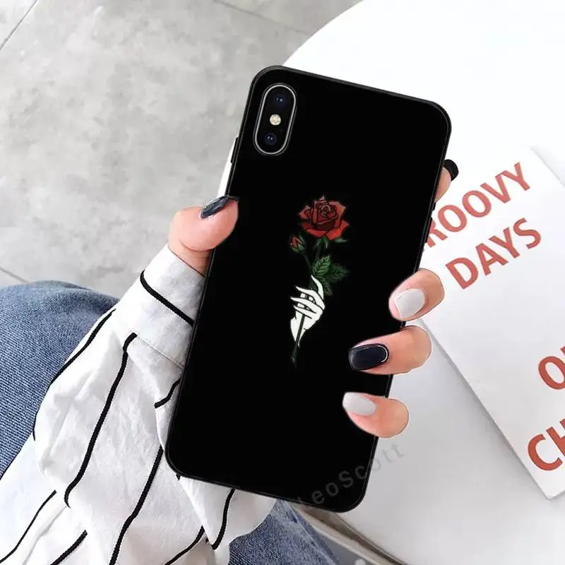 

Rose flower hand Phone Cases for iPhone 11 12 mini pro XS MAX 8 7 6 6S Plus X 5S SE 2020 XR