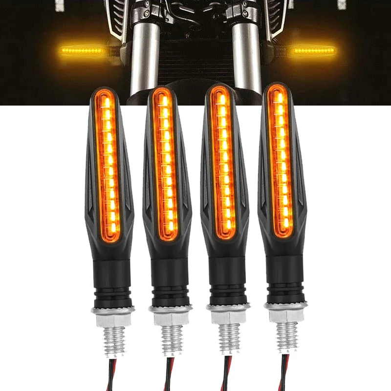 

Светодиодный индикатор поворота для мотоцикла, 12 светодиодов, яркий желтый свет, передний и задний свет, дневсветильник ходовые огни, стоп-с...