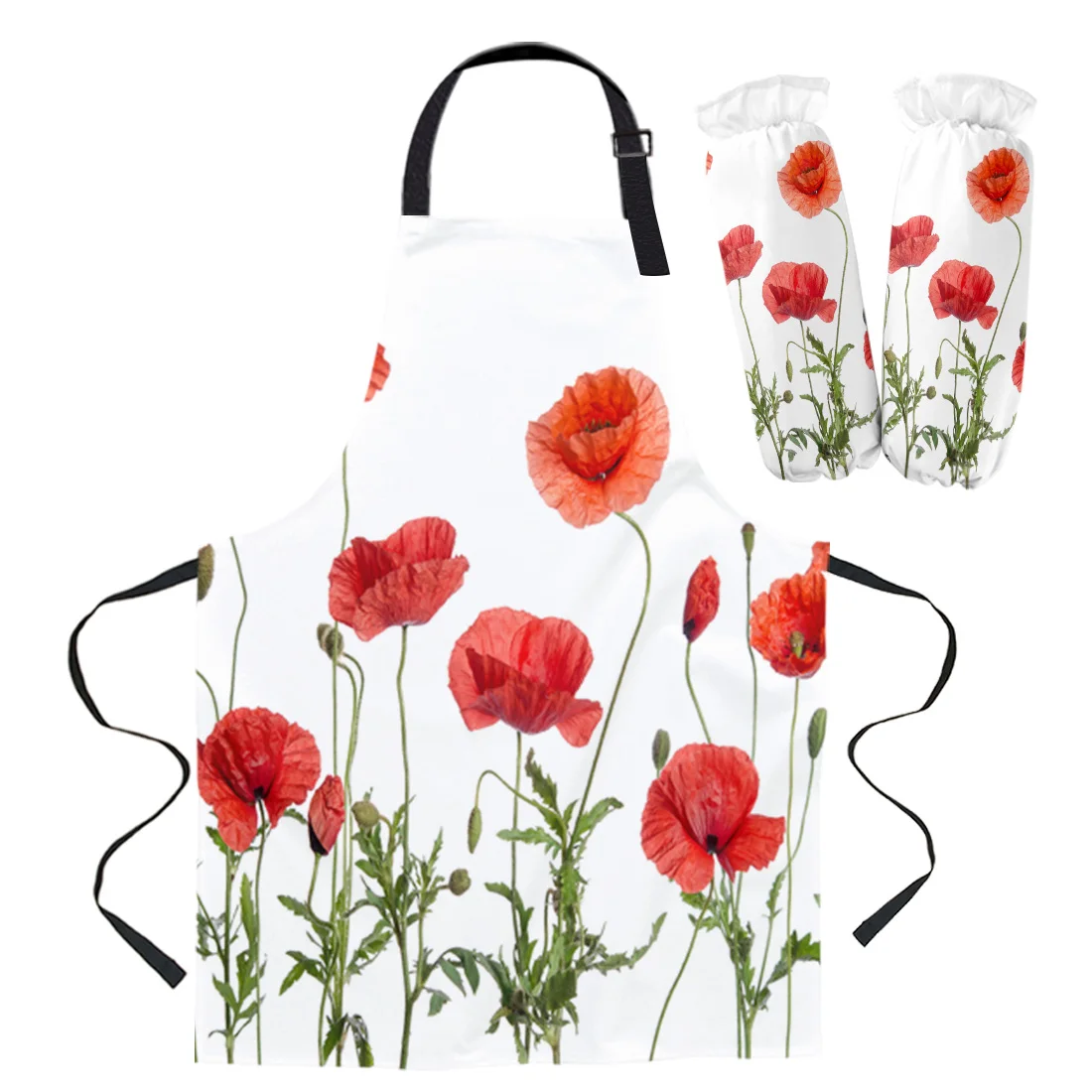 Набор фартуков красный кукурузный Маковый кухонный нагрудник рукавицы для