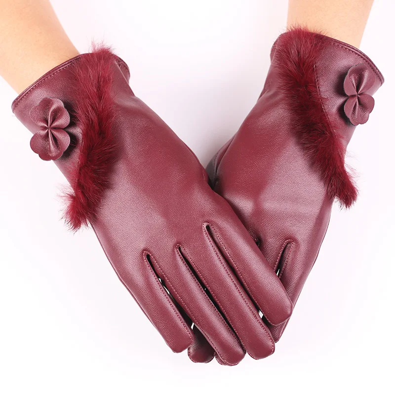 

YRRETY Winter Outdoor Sports Running Glove Warm Velvet Touched Screen Gym Fitness Full Finger Men Women Folded Button Decoration