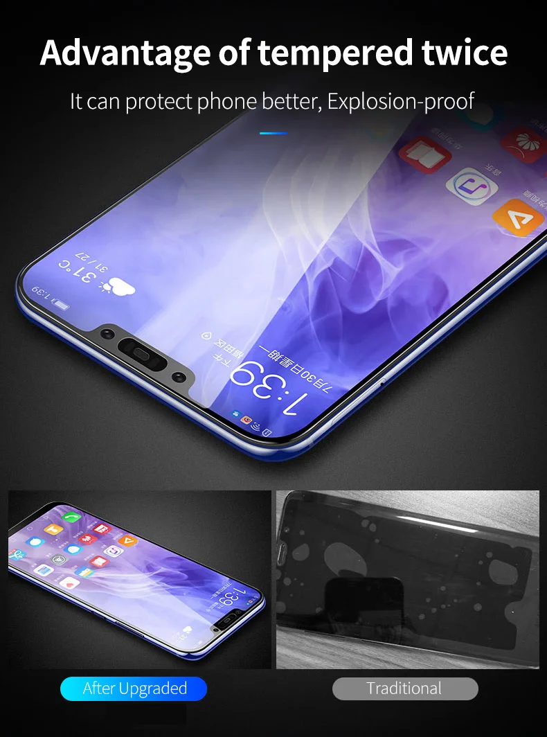 YBD закаленное стекло для huawei p20 p30 mate 20 30 10 lite y9 Защитное стекло для honor 10 lite Защитная стеклянная пленка