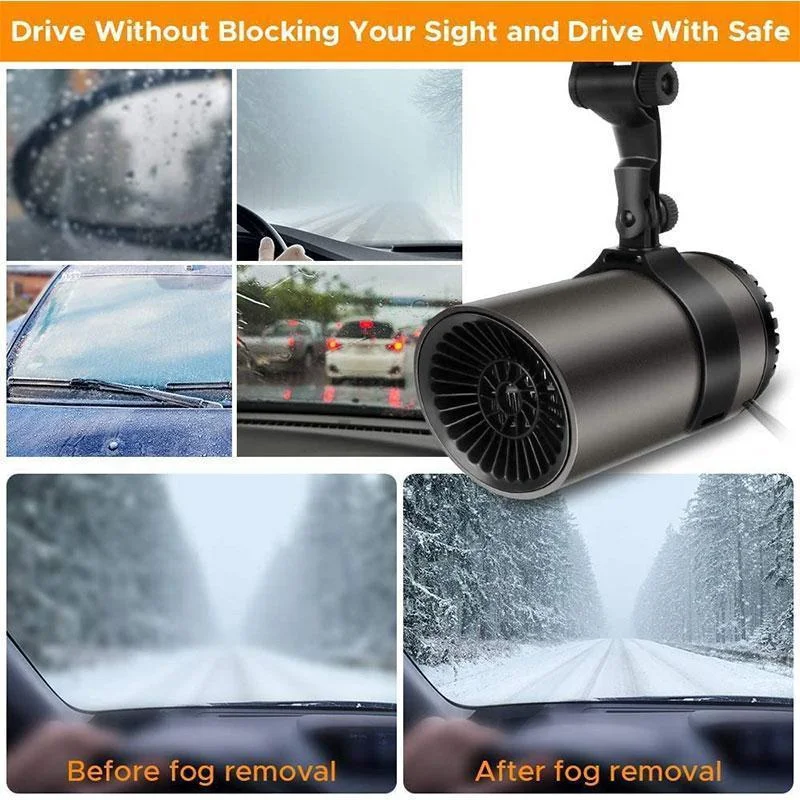 12V Car Heater Vehicle Heating Cooling Fan Portable Defrosting and Defogging Small Electrical Appliance Fun with Suction Holder |