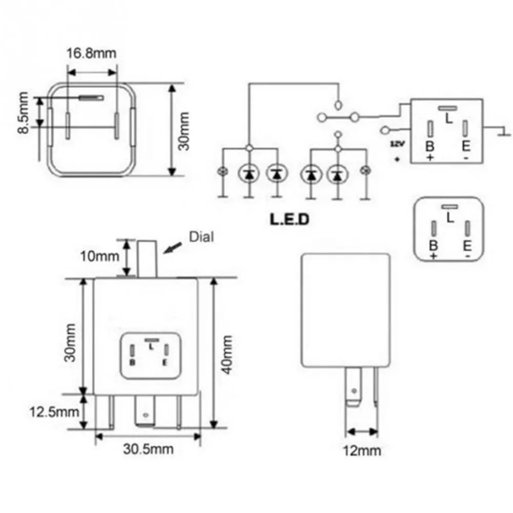 Регулируемая частота автомобильная светодиодная лампа 3 Pin мигалка реле CF13 JL