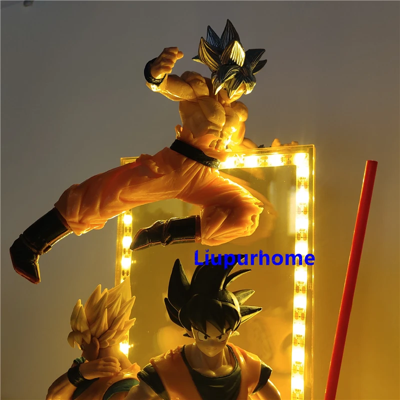 Dragon Ball Z Son Goku Super Saiyan Фигурка DIY светодиодный светильник игрушки Аниме Фигурка DBZ декоративный ночной Светильник детский подарок настольная лампа