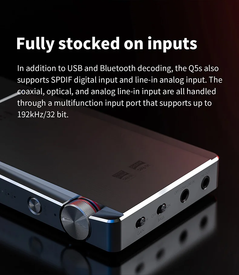 FiiO Q5s Bluetooth 5,0 Dual AK4493EQ DSD256 PCM 768 k/32 бит ЦАП и усилитель USB усилитель DAC для iPhone/компьютера/Android/sony