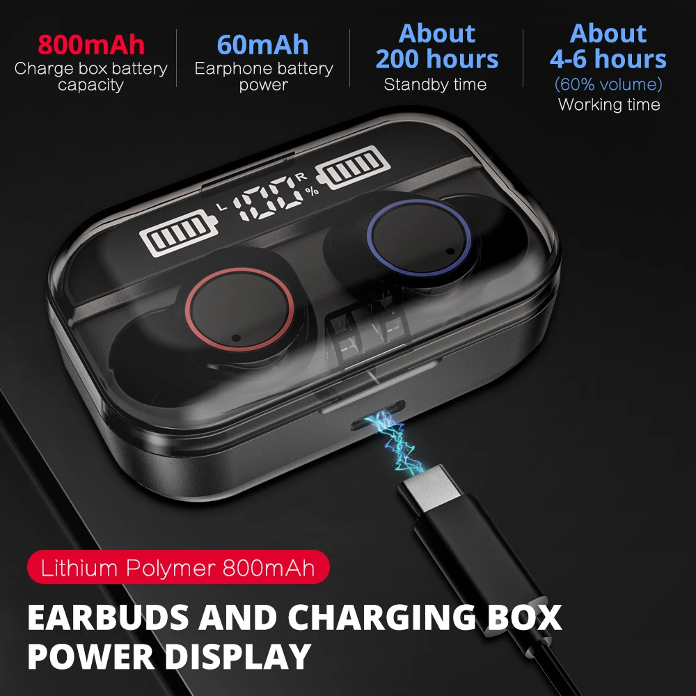 Мини TWS Bluetooth наушники EMEOBE X11 Беспроводные спортивные для бега с басами Iphone Xiaomi Huawei