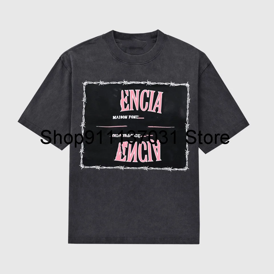

2021 summer new lovers T-shirt retro wash short sleeve feel super good