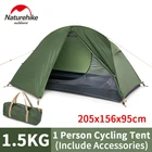 Палатка Naturehike 20D силиконовая Ультралегкая для велоспорта, портативная уличная, одноместная, для кемпинга, рюкзак, с бесплатным ковриком