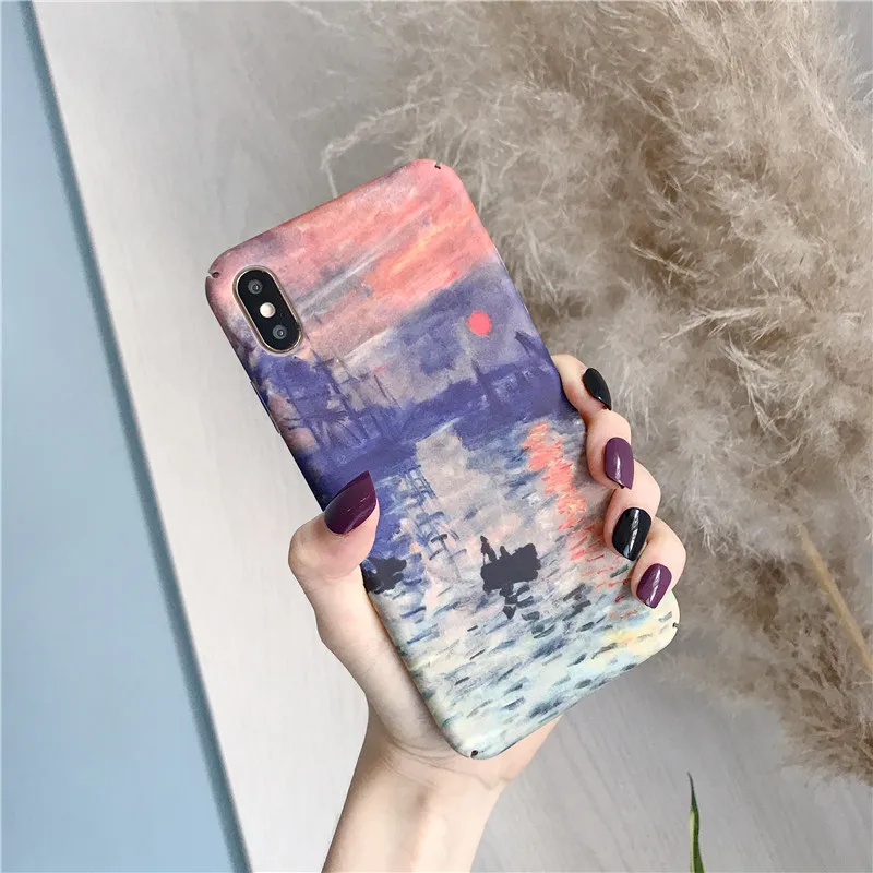 Винтажный художественный жесткий чехол для телефона iphone 6 7 8 6s X XR Funda 11 Pro Max XS s Plus