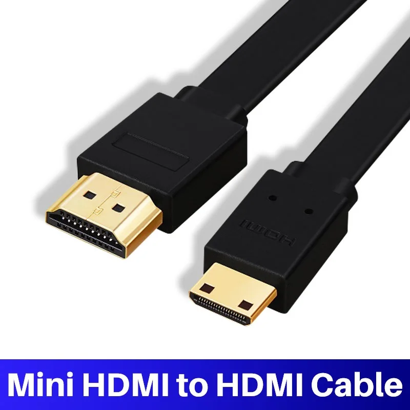 Плоский кабель Lungfish Mini HDMI (тип C) к A) высокоскоростной мини с позолоченным