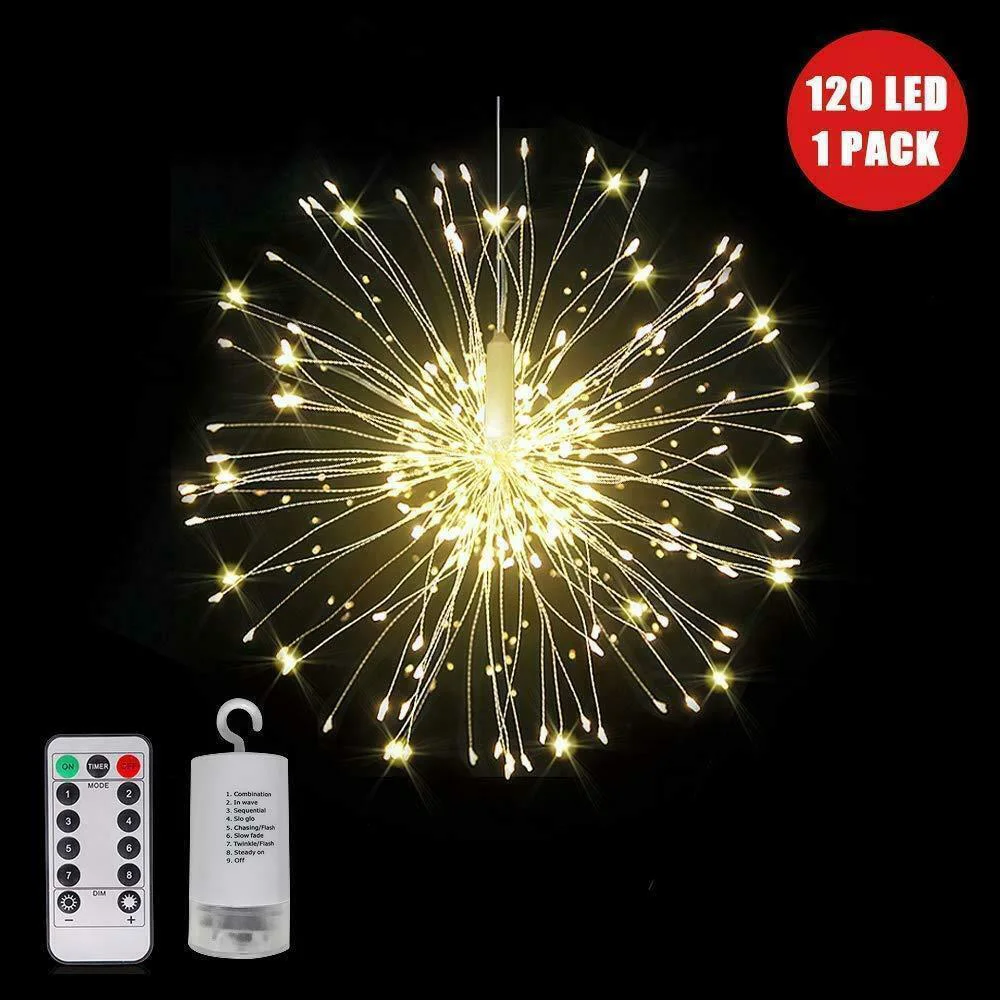 

Outdoor LED Solar Fireworks Lights 120LEDS 2 Modes Waterproof String Fairy Light For Christmas Party Wedding Decoration