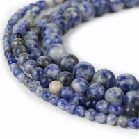 blue spot gemstone loose beads for diy bracelet jewelry making bead 46810mm