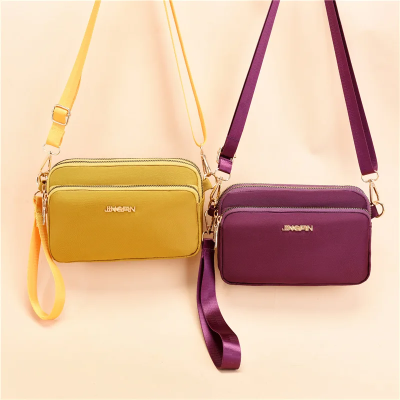 Women Small Square Nylon Crossbody Bag Korea Japan Leisure Messenger Bag Causal Shoulder Bag Mobile Phone Purse