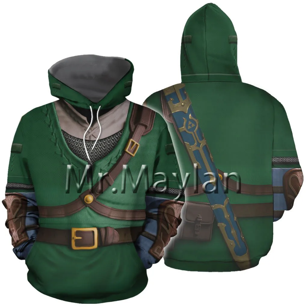 

Толстовка Мужская/женская оверсайз с 3d принтом, повседневный зеленый свитшот в стиле Харадзюку, с капюшоном и изображением шлема неба, улич...