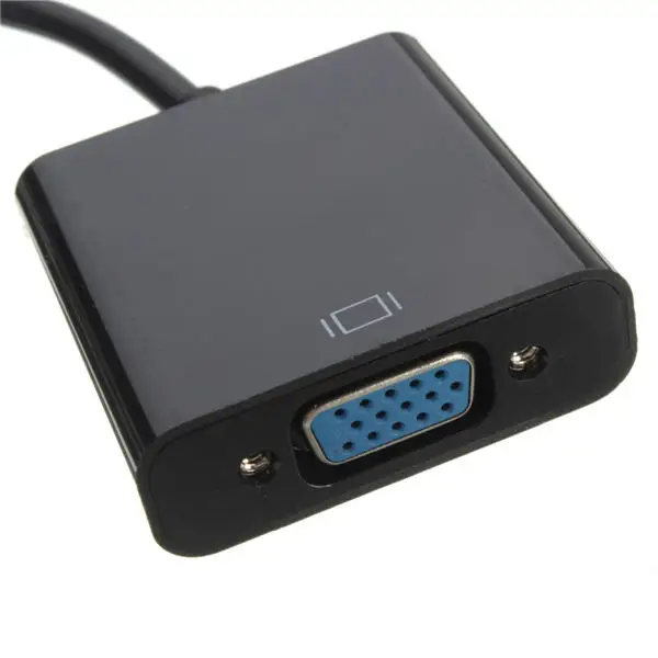 

HD Port Male to VGA With Audio HD Video Cable Wire Converter Adapter