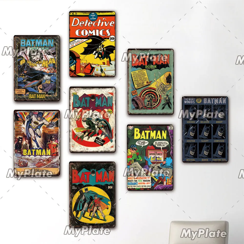 Металлическая Вывеска американский герой винтажная Жестяная Табличка с