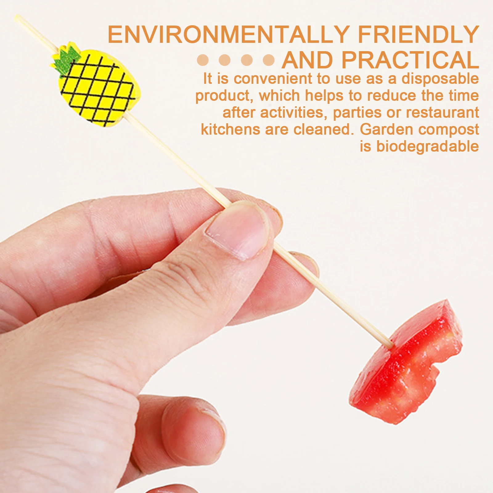 Одноразовые бамбуковые палочки для еды фруктовые коктейли ручной работы