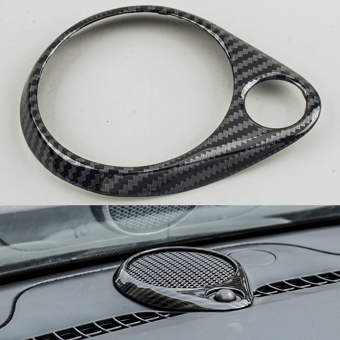 

Кольцо для динамика приборной панели автомобиля, обшивка клаксона, подходит для Dodge Durango 2011 2012 2013 2014 2015 2016 2017-2021, стиль из углеродного волокна