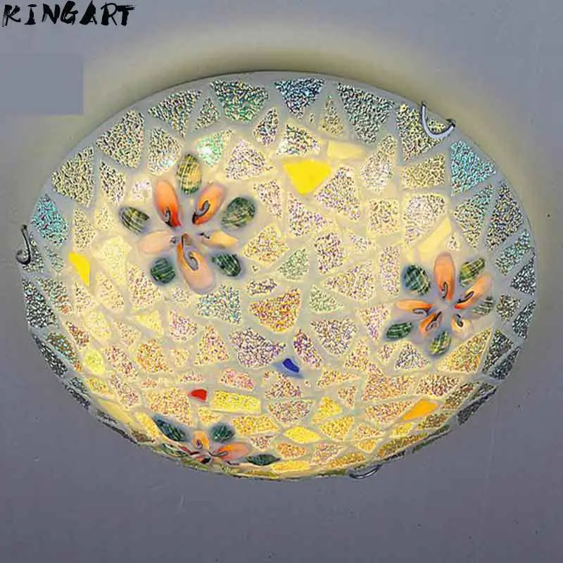 Светодиодный потолочный светильник Tiffany современный Круглый светодиодный для