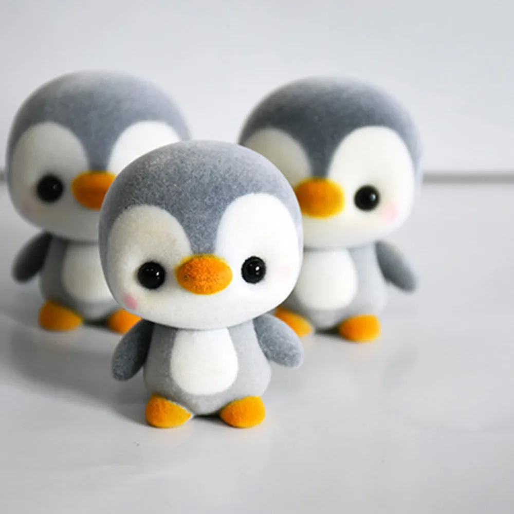 grey 5,5 см мини ПВХ стекающиеся украшения куклы пингвин 3 цвета Kawaii кукла игрушка для девочек маленькая Изысканная игрушка Рождественский подарок сюрприз - Цвет: grey
