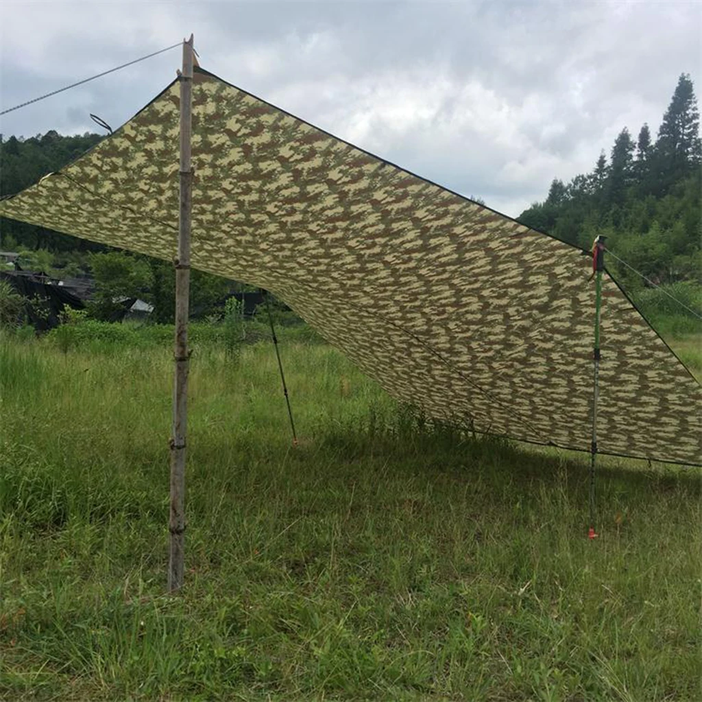 Lightweight Foldable Outdoor Camping Tarp 300 X 375cm Camouflage Waterproof Boat Tarpaulin Cover With Grommets