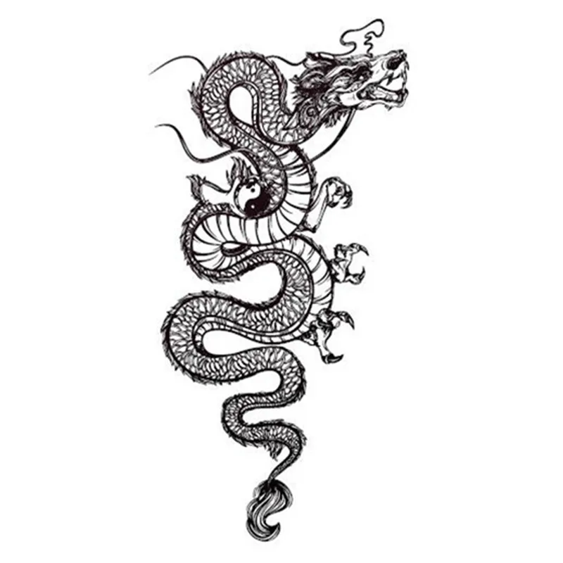 Временная тату наклейка дракон водостойкая для взрослых мужчин женщин девочек