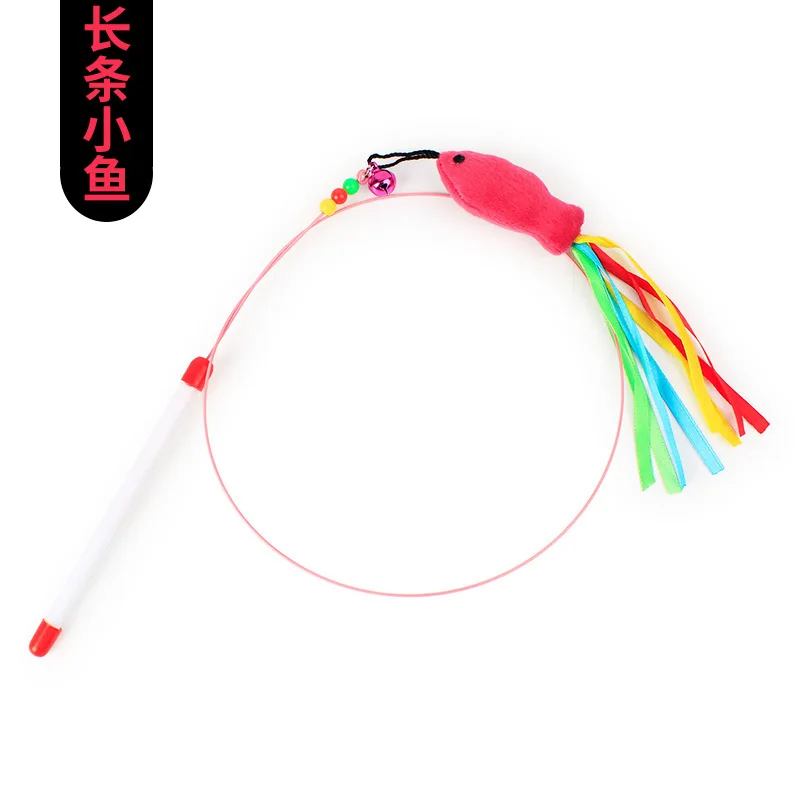 

High Quality Pet Cat Toy With Bell Newly Design Feather Fishing Rod Cat Interactive Play Wand Pet Kitten Teaser Toy Stick